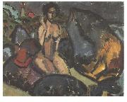 Ernst Ludwig Kirchner Bathing woman between rocks oil painting